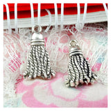 50pcs Tassel Pendant DIY Accessories Antique Silver Plated Bronze 20x11