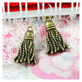50pcs Tassel Pendant DIY Accessories Antique Silver Plated Bronze 20x11