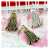 50pcs Tassel Pendant DIY Accessories Antique Silver Plated Bronze 20x11