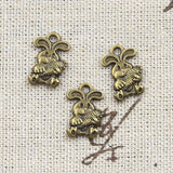 50pcs Rabbit With Carrot 15x10mm Charms Antique Bronze Silver DIY Pendants