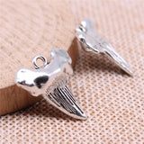 50pcs Shark Tooth Charms DIY Jewelry Findings Antique Silver Alloy Charms