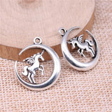 50pcs Moon Unicorn Charms Jewelry Making DIY Findings 25x22mm