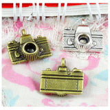 50pcs Camera Charms for Bracelet Making Vintage Bronze Antique Silver Plated DIY