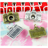 50pcs Camera Charms for Bracelet Making Vintage Bronze Antique Silver Plated DIY