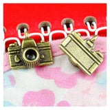 50pcs Camera Charms for Bracelet Making Vintage Bronze Antique Silver Plated DIY