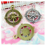 50pcs Charms compass Antique Making pendant fit DIY bracelet necklace