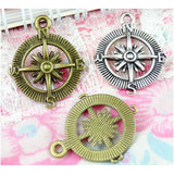 50pcs Charms compass Antique Making pendant fit DIY bracelet necklace