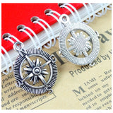 50pcs Charms compass Antique Making pendant fit DIY bracelet necklace