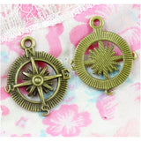 50pcs Charms compass Antique Making pendant fit DIY bracelet necklace