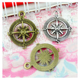 50pcs Charms compass Antique Making pendant fit DIY bracelet necklace