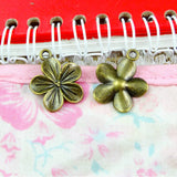 50pcs Flower Charms 22x19mm Antique Bronze & Silver Plated Pendants DIY
