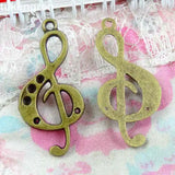 50pcs Musical Note Charms 36x17mm Bronze Pendants DIY Jewelry Making