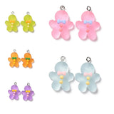 50pcs Christmas Gingerbread Man Resin Charms DIY Earrings Keychain