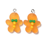 50pcs Christmas Gingerbread Man Resin Charms DIY Earrings Keychain