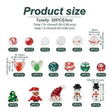 50pcs Christmas Glass Beads DIY Jewelry Making Finding Kit