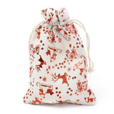 50pcs Christmas Cotton Fabric Drawstring Bags 14x10cm