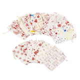 50pcs Christmas Cotton Fabric Drawstring Bags 14x10cm