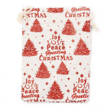 50pcs Christmas Cotton Fabric Drawstring Bags 14x10cm