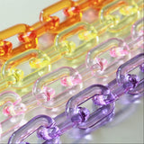 50pcs Chunky Clear Oval Acrylic Chain Links, Open Link, Size 31mmx19mm