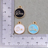 50pcs Colorful Enamel Faith in God in Spanish Pendant Charm Necklace Pendant