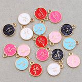 50pcs Colorful Enamel Faith in God in Spanish Pendant Charm Necklace Pendant