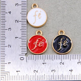 50pcs Colorful Enamel Faith in God in Spanish Pendant Charm Necklace Pendant