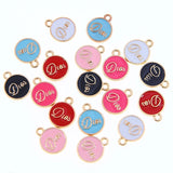50pcs Colorful Enamel Faith in God in Spanish Pendant Charm Necklace Pendant