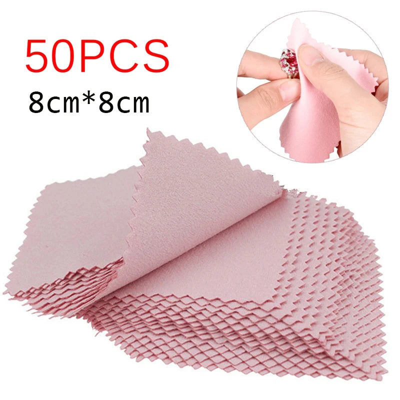 50pcs Polishing Cloth For Sterling Silver Jewelry Anti Tarnish