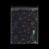 50pcs Clear Cellophane Bags Holographic Flash OPP Self-adhesive Pouches