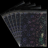 50pcs Clear Cellophane Bags Holographic Flash OPP Self-adhesive Pouches