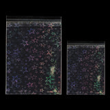 50pcs Clear Cellophane Bags Holographic Flash OPP Self-adhesive Pouches