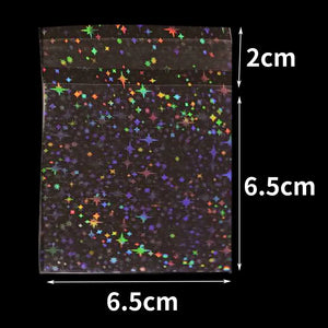 50pcs Clear Holographic Laser Self-adhesive Bag Flash Star Pouches