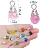 50pcs Cat Eye Crystal Bead Charms for DIY Jewelry Making