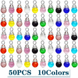 50pcs Cat Eye Crystal Bead Charms for DIY Jewelry Making
