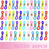 50pcs Adjustable Silicone Eyeglass Chain Ends Anti-Slip Retainers