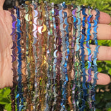 50pcs Colorful Moon Hematite Stone Beads 8x5mm for DIY Bracelet