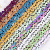 50pcs Colorful Moon Hematite Stone Beads 8x5mm for DIY Bracelet