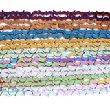 50pcs Colorful Moon Hematite Stone Beads 8x5mm for DIY Bracelet