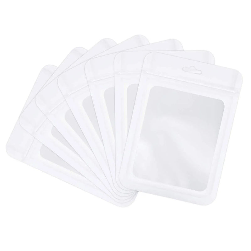 50pcs Colorful Mylar Bags with Ziplock and Window for Jewelry Display