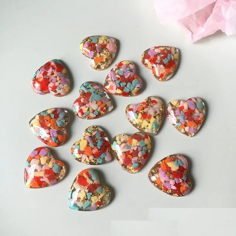 50pcs Geometric Circle Resin Water Ripple Charm Ear Studs DIY