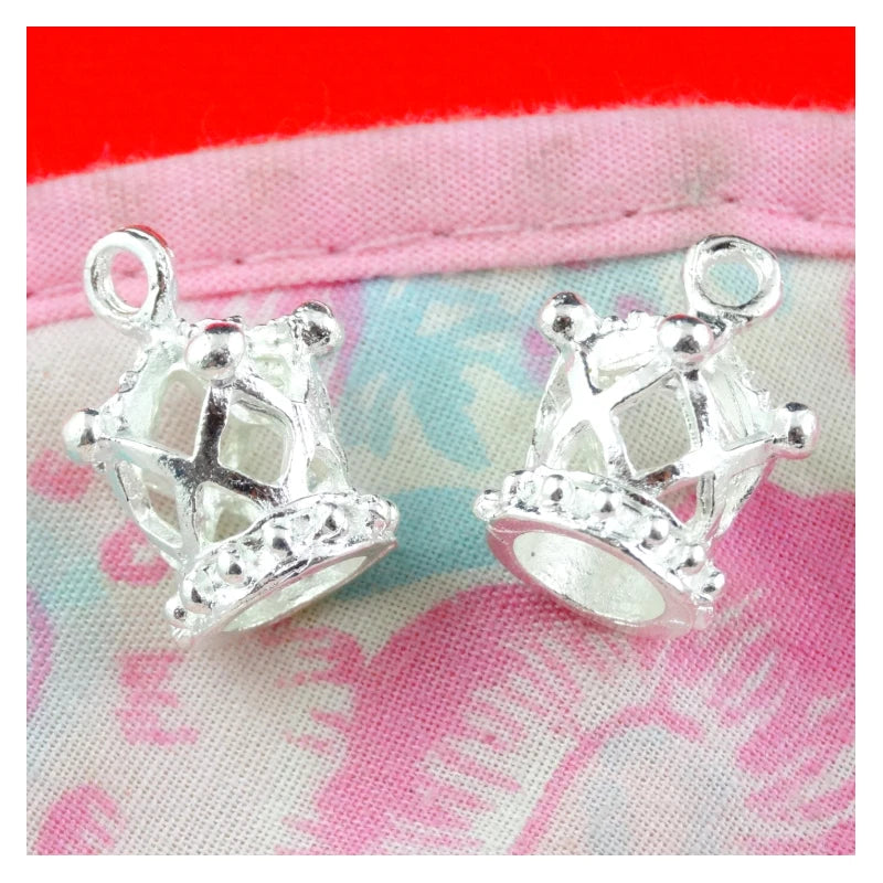 50pcs Crown Charms Antique Silver Plated Zinc Alloy Crown Pendant