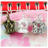 50pcs Crown Charms Antique Silver Plated Zinc Alloy Crown Pendant