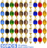 50pcs Crystal Charms Faceted Cube Glass Pendant DIY Jewelry Making 10 Colors