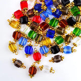 50pcs Crystal Charms Faceted Cube Glass Pendant DIY Jewelry Making 10 Colors