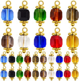 50pcs Crystal Charms Faceted Cube Glass Pendant DIY Jewelry Making 10 Colors
