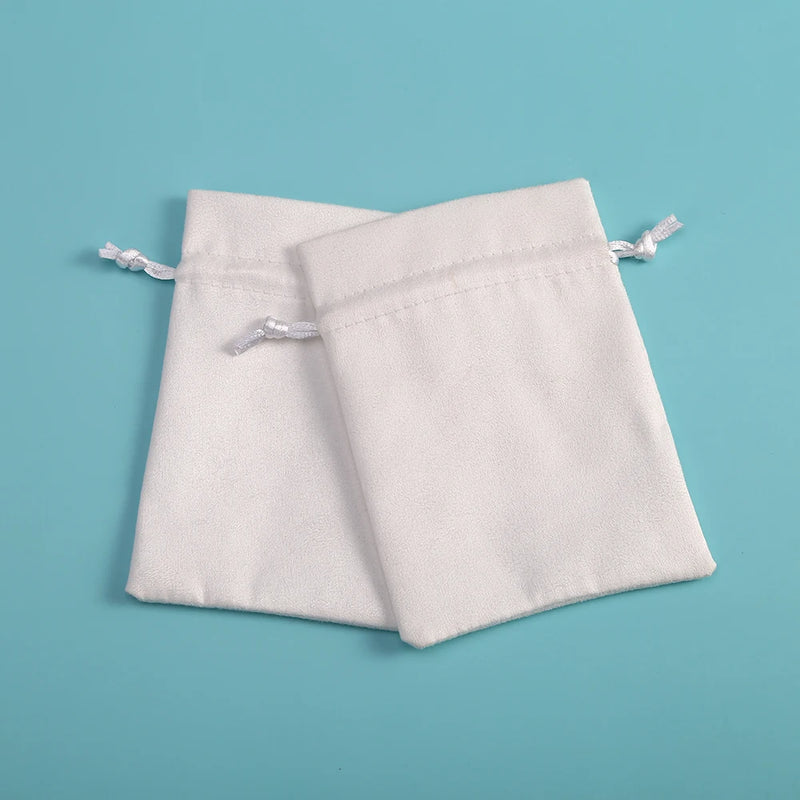 50pcs Custom Logo Print Jewelry Pouches Personalized Velvet Drawstring Packaging