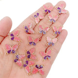 50pcs Butterfly Pendant Enamel Earrings Jewelry Charms