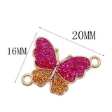 50pcs Butterfly Pendant Enamel Earrings Jewelry Charms