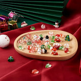 50pcs Christmas Lampwork Beads Mixed Glass Loose Beads for DIY Earrings Bracelet