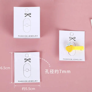 50pcs Girls Rabbit Pattern Hairpin Display Cards for DIY Kids Hair